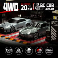 RC Drift Car 1:24 Full Proportional Remote Control Car 20KM/H 4WD High Speed RC Car LED Lights Extra Tires Vehicle Toy Adult Kid