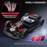 RC Drift Car 1:24 Full Proportional Remote Control Car 20KM/H 4WD High Speed RC Car LED Lights Extra Tires Vehicle Toy Adult Kid